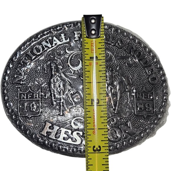 1989 NFR Belt Buckle NOS National Finals Rodeo Steer Wrestling Horse Cowboy - Picture 3 of 10